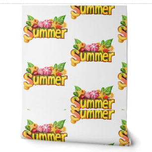 Papel Pintado 3d Texto de verano - Colorido Texto de verano con
