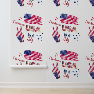 Papel Pintado 4 de julio Bandera estadounidense