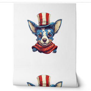 Papel Pintado 4 De Julio Perro Patriótico Rat Terrier