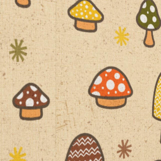 Papel Pintado 70s Style Retro Mushrooms (Costura)