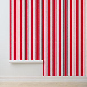 Papel pintado a rayas rojas y blancas