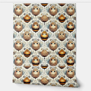Papel Pintado Abeja linda y caricaturesca