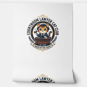 Papel Pintado Abogado de sala del tribunal gato divertido diseño