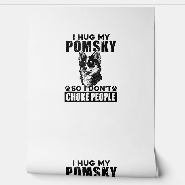Papel Pintado Abrazo a mi Pomsky para no asfixiar a la gente Per (Desenrollar)