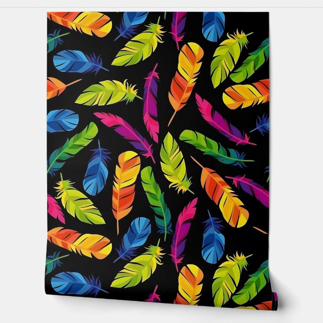 Papel Pintado Abstract colorful feather explosion (Desenrollar)