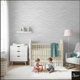 Papel Pintado Abstract Gray White Wavy Seamless Pattern