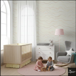 Papel Pintado Abstract Neutral Beige Wavy Seamless Pattern