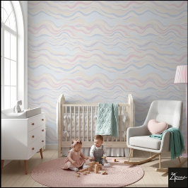 Papel Pintado Abstract Neutral Pastel Wavy Seamless Pattern