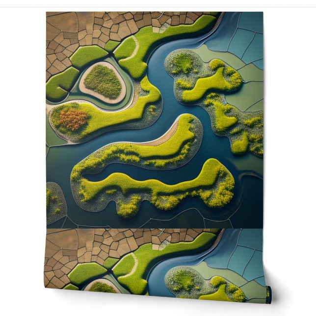 Papel Pintado Abstract River Estuary (Desenrollar)