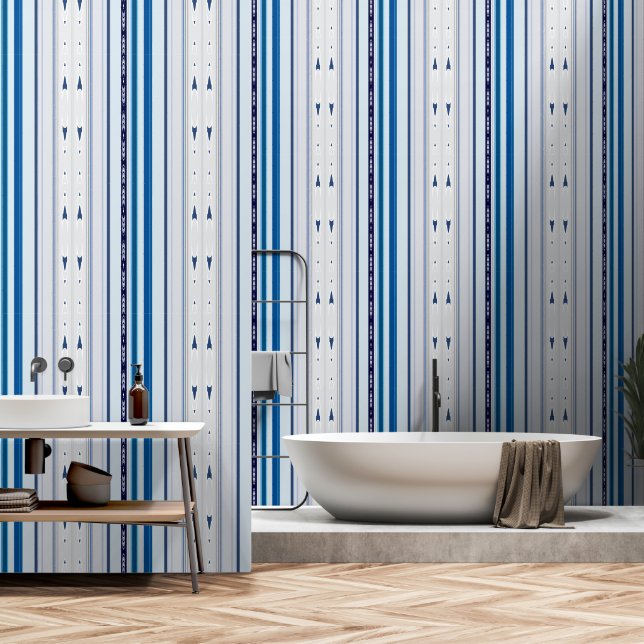Papel Pintado Abstract Symphony in Blue 5 (Vertical Lines) (Baño)