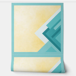 Papel Pintado Abstract Teal and yellow art