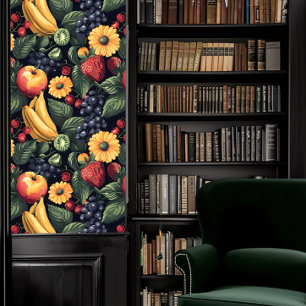 Papel Pintado Academia Oscura Hermosa Fruta y Flores Fondo de es