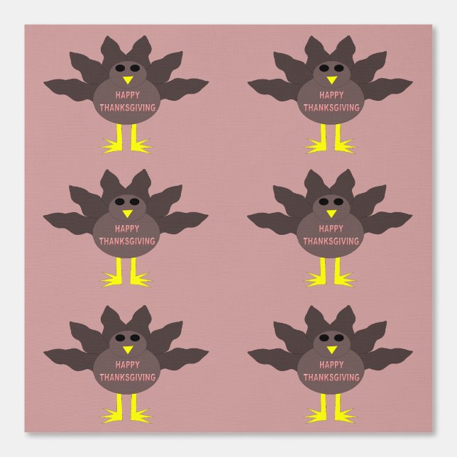 Papel Pintado Acción de Gracias desplumó Turquía con estampado (Anverso)