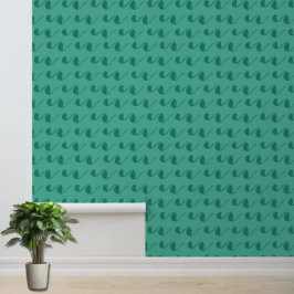 Papel Pintado Acento de patrón verde de moda