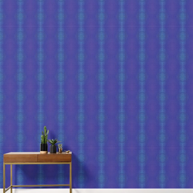 Papel Pintado Aceptación | Patrón Shibori Violeta Azul Índigo (Pasillo)