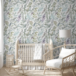 Papel Pintado Acuarela Botánica Verde Azul