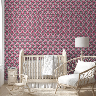 Papel Pintado Acuarela Clásico Rosa Dibujado a Mano