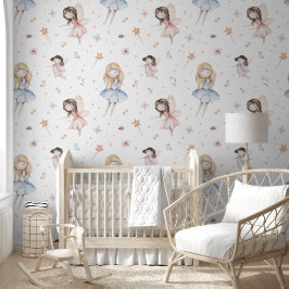 Papel Pintado Acuarela Cuta Flores De Hadas Fairytale Nursery