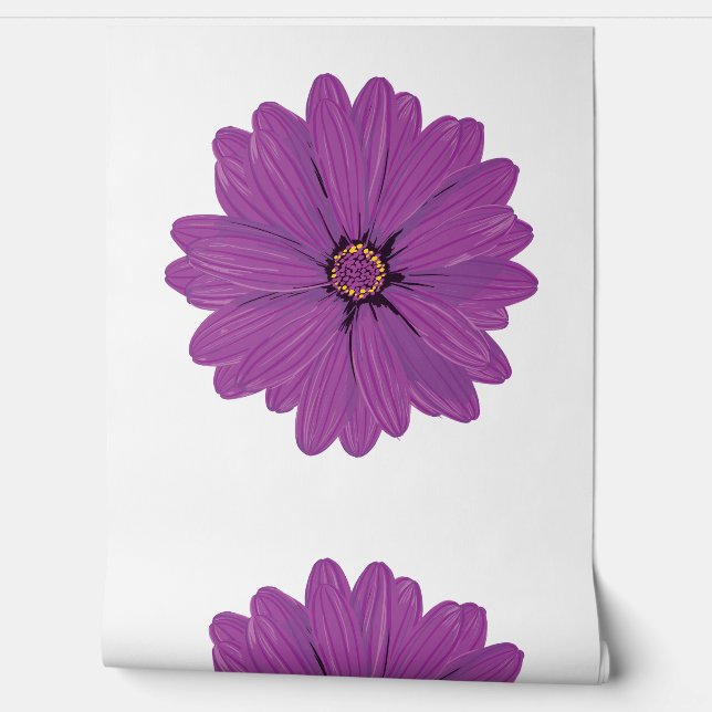 Papel Pintado Acuarela de Flor Morada (Desenrollar)