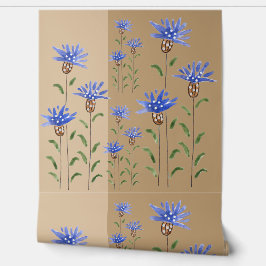 Papel Pintado Acuarela de flores silvestres azules