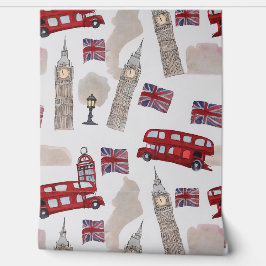 Papel Pintado acuarela de llamadas de Londres