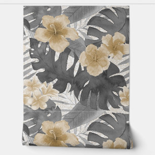 Papel Pintado Acuarela de Luana Floral Tropical - Neutral