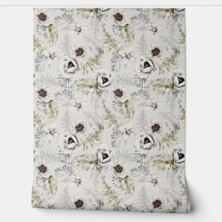 Papel Pintado Acuarela Floral Blanca