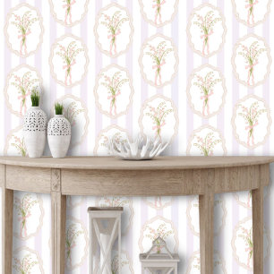 Papel Pintado Acuarela Floral Botánico de Lirio de Valle