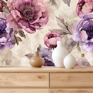 Papel Pintado Acuarela floral de Boho Peony