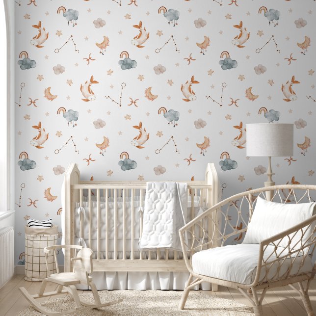 Papel Pintado Acuarela Pisces Zodiac Nursery (Niños)