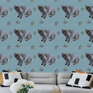 Papel Pintado Acuarela: tratamientos para el gato negro y la par