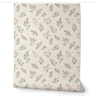 Papel pintado adhesivo de Noel botánico de salvia