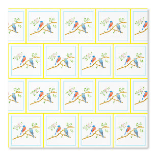 Papel pintado adhesivo de pájaros azules