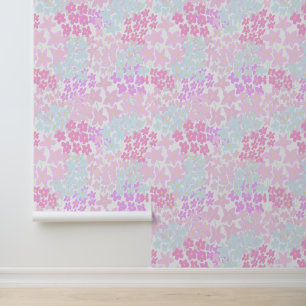Papel pintado adhesivo para guardería de bebé rosa