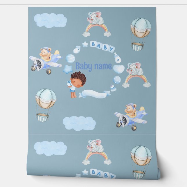 Papel Pintado Adorable Baby Sky Adventure (Desenrollar)