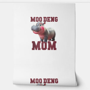 Papel Pintado Adorable MOO DENG MOM Baby Hippo Mama Dabbing Prin