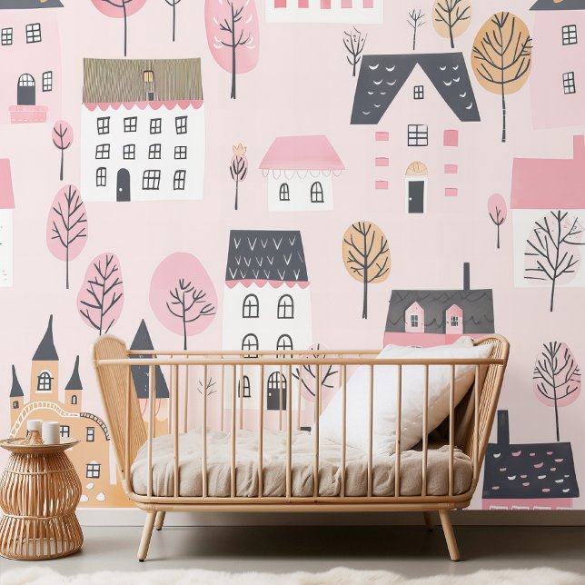 Papel Pintado "Adorables Casas Locales Rosa (Subido por el creador)