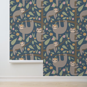 Papel Pintado ¡Agrega tu inicial Patrón de eslora floral cúpul