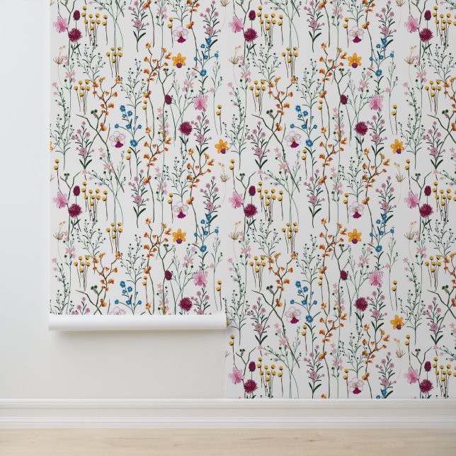 Papel Pintado Agrega tu nombre | Patrón de flores silvestres de  (Solicitud)