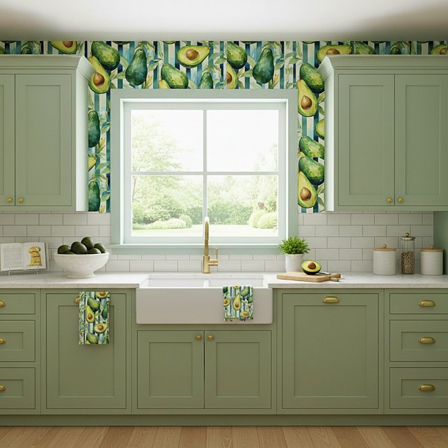 Papel Pintado Aguacates y rayas (Subido por el creador)