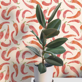 Papel Pintado Aguada Pimienta Chili Rojo Crema