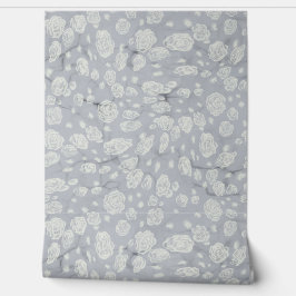 Papel Pintado Aguas Florales Azules Calmables Nursery