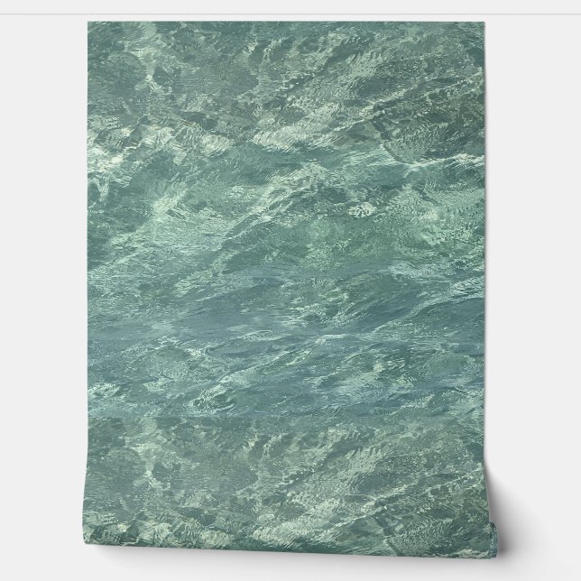 Papel Pintado Aguas oceánicas transparentes Playa Verde Azul Ver (Desenrollar)