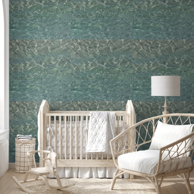 Papel Pintado Aguas transparentes Playa Océano verde azul Verde  (Niños)