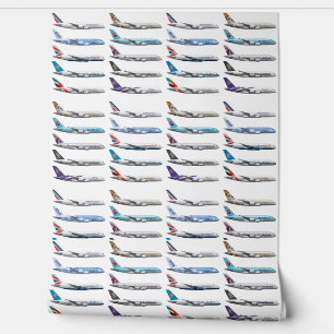 Papel Pintado Airbus 380 de la Flota Aérea Mundial