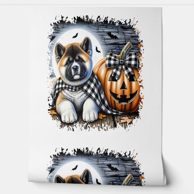 Papel Pintado Akita Dog Halloween Square (Desenrollar)