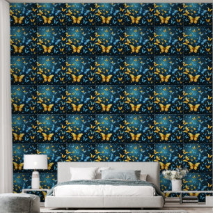 Papel Pintado Alas de alegría: mariposas voladoras azules y amar