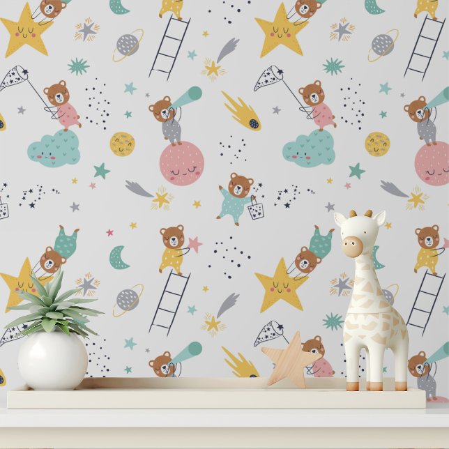 Papel Pintado Alcance De Las Estrellas Patrón De Niños De Oso Pe (Subido por el creador)