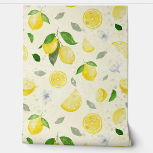 Papel pintado alegre y alegre de limón en rollos