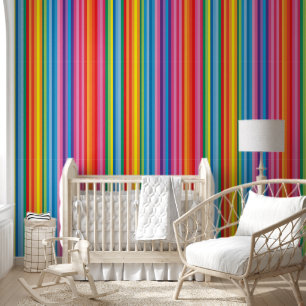 Papel Pintado Alegres rayas arcoiris